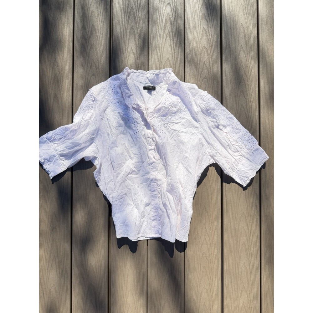 Jcrew 3x 100% Cotton light Pink  White  Blouse